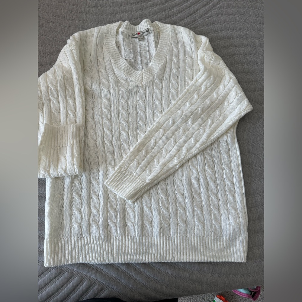 Cream cable knit sweater